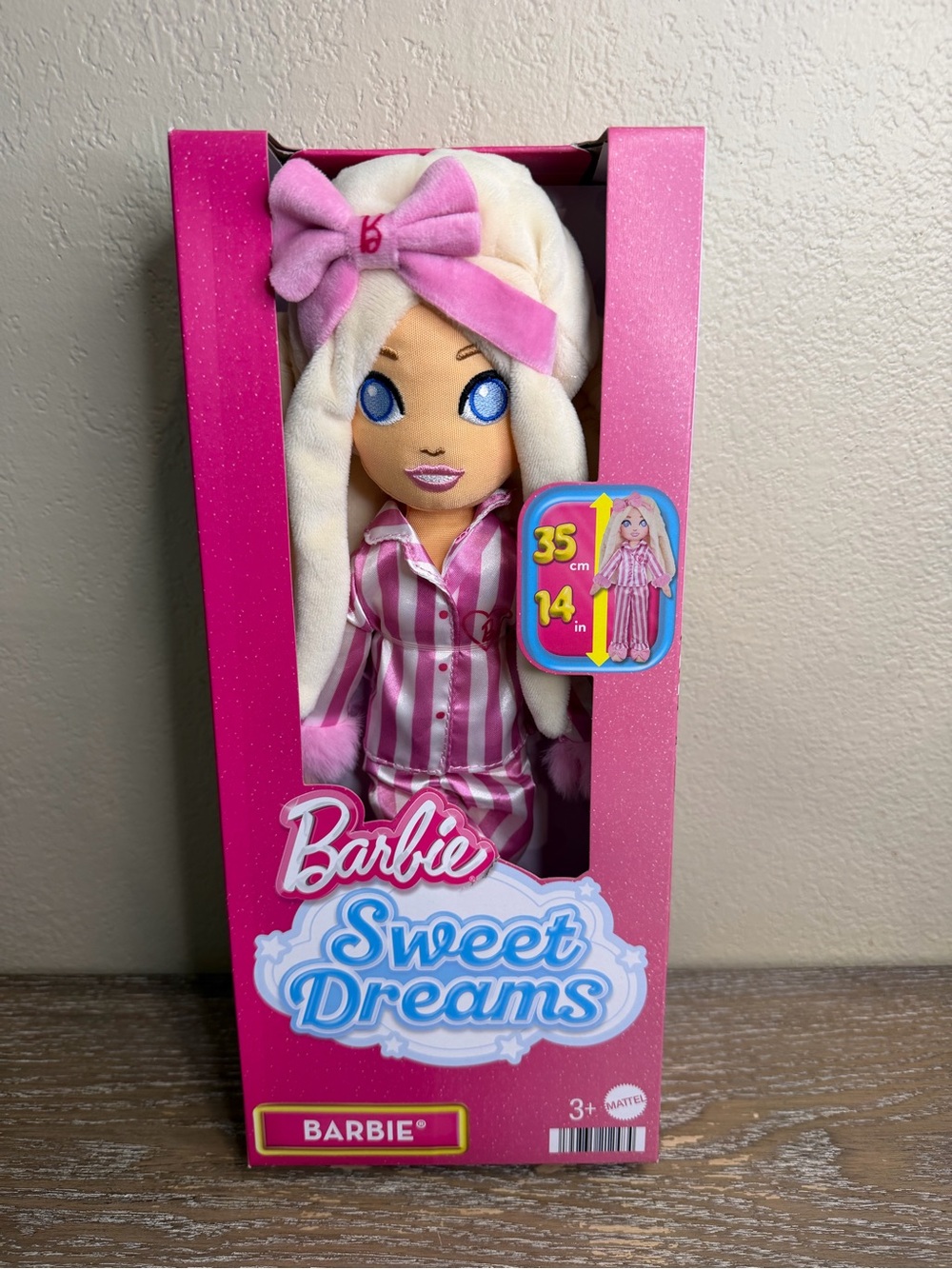 Barbie Sweet Dreams 14" Barbie Malibu Plush Soft Doll in Bedtime Outfit New
